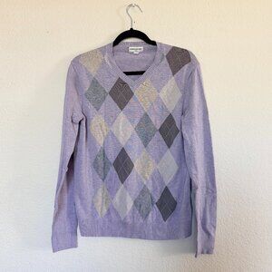 Banana Republic Argyle Purple Sweater